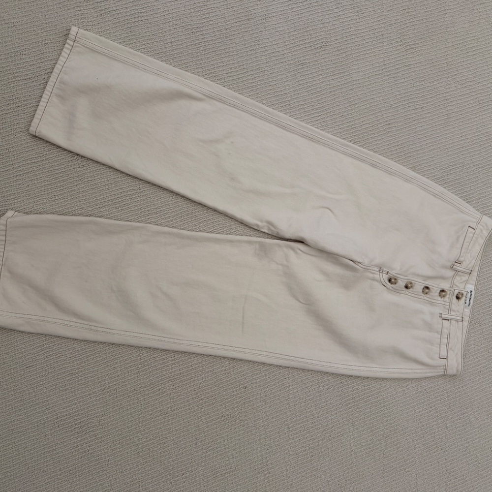 Reformation Lexi High Rise Wide Leg Jeans Ivory - Size 27 - Picture 2 of 4